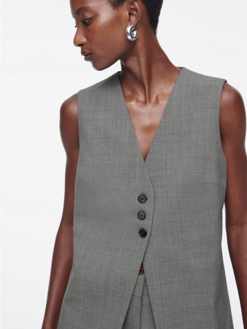 COS Women’s Gray Tailored Suit Vest